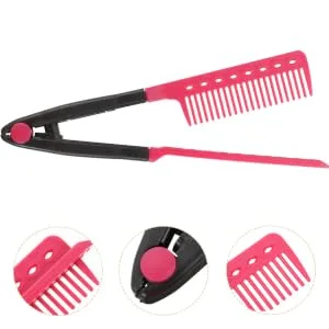 HAPINARY Hair Styling Comb Clipon Vshaped Design Hair Straightener And Rosy - product information 1