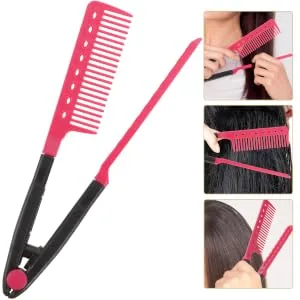 HAPINARY Hair Styling Comb Clipon Vshaped Design Hair Straightener And Rosy - product information 2