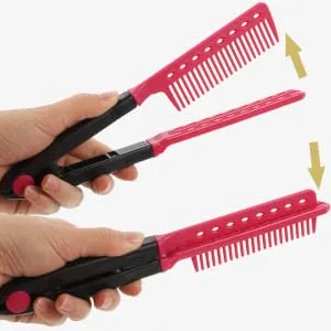 HAPINARY Hair Styling Comb Clipon Vshaped Design Hair Straightener And Rosy - product information 6