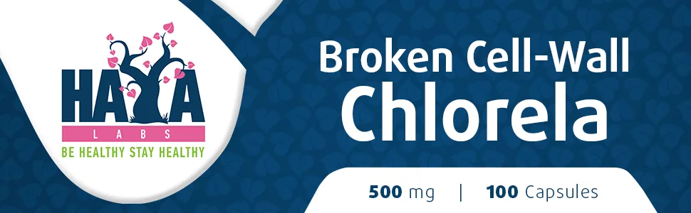 Haya Labs Broken Cell Wall Chlorella 500mg 100 capsules - image1