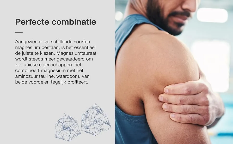 Be Healthy Group doo Magnesium Taurate 2000mg 120 Vegetable Capsules Magnesium + Taurine High Concentration Support for Muscles and Nervous System Easily Digestible - De tekst luidt