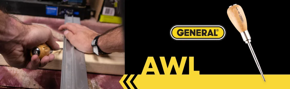 General Tools Scratch Awl Tool with Hardwood Handle - Scribe  Layout Work  & Piercing Wood - Alloy Steel Blade 1 Steel - scratch awl, scribe awl, scribe, art tool, crafts tool, punching tool, sewing tool