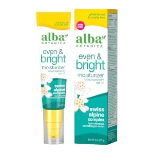 Alba Botanica Even & Bright Moisturizer  Broad Spectrum SPF 15  2 Oz Sea Moss Natural Moisturizer - Alba Botanica Even Advanced Sea Moss SPF 15 Moisturizer