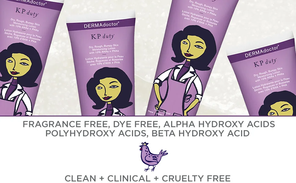 DERMAdoctor KP Duty Lotion for Dry  Rough  Bumpy Skin Therapy with 10% AHAs + PHAs  8 fl oz - KP Duty Moisturizing Therapy