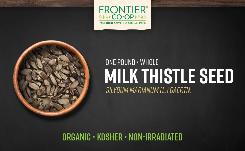 Frontier Co-op Organic Whole Milk Thistle Seed 1lb - Frontier Co-op Milk Thistle Seed