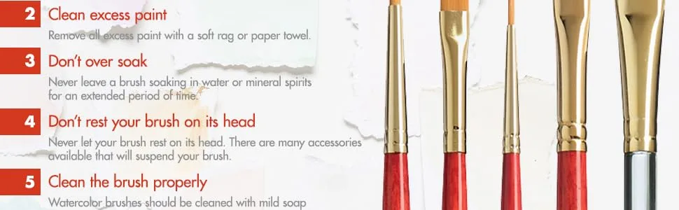 Princeton Heritage  Series 4050  Synthetic Sable Paint Brush for Watercolor  Round  3 - Brush Care