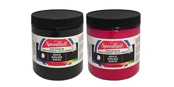 Speedball Acrylic Screen Printing Ink  8-Ounce  Black - screen printing, inks, speedball, printmaking