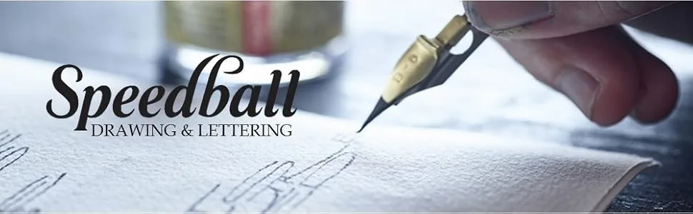 Speedball Sketching Pen Set - 2 Penholders w/ 6 Pen Tips Drawing Pen Sets SET - calligraphy, nibs, lettering, dip pen, pen holder, speedball