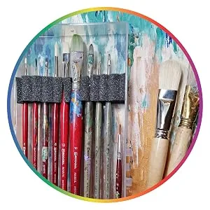 ArtBin KW903 Brush Box with Foam Inserts  Fine Art Portable Paint Brush Organizer  Clear - Fine Art