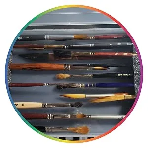 ArtBin KW903 Brush Box with Foam Inserts  Fine Art Portable Paint Brush Organizer  Clear - Fine Art Storage