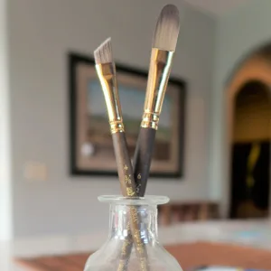 Princeton Umbria Short Handle Synthetic Paint Brush for Watercolor  Acrylic and Oil  Series 6250  Dagger Striper  6 - Brushes