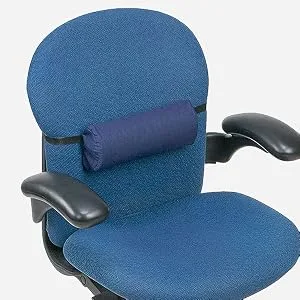DMI Lumbar Roll Back Support Cushion Pillow  Half-Moon Size  Navy - long lasting comfort
