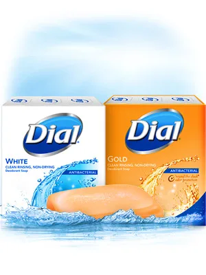 Dial Antibacterial Deodorant Bar Soap  Advanced Clean  Gold  4 oz  3 Bars - White & Gold Bars