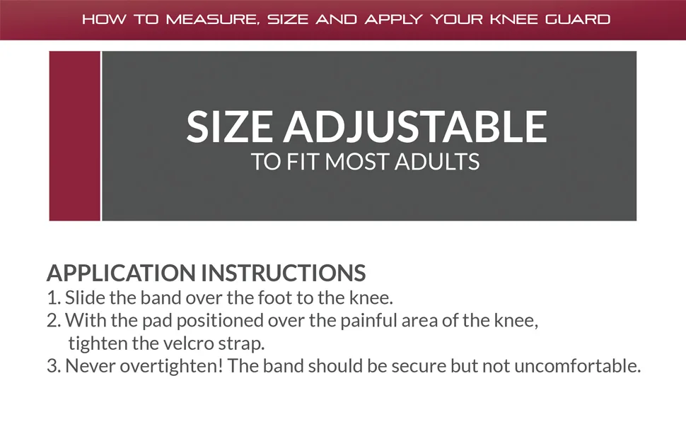 OTC Kneed-It  Therapeutic Knee Guard Compression Strap - OTC 2422 Application Instructions