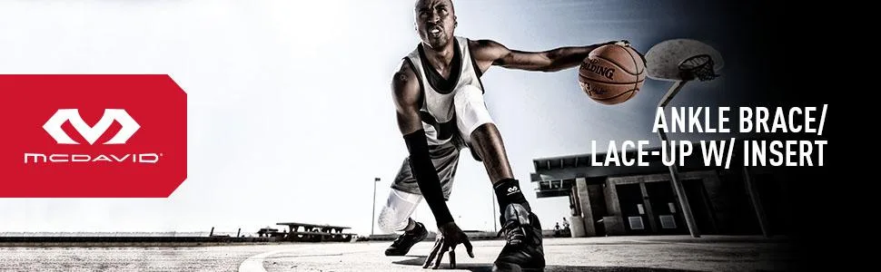 McDavid Ankle Brace Lace-Up w/Inserts  Maximum Strength Ankle Support to Help Prevent & Recover from Ankle Sprains Medium White - product information 1