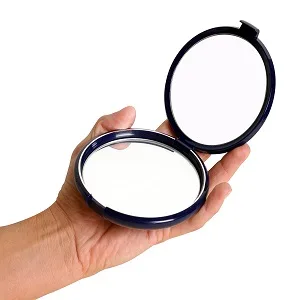 Floxite Elegant Compact in Cobalt Blue with a Crystal Medallion  Powerful 10x Magnification 3   inches Glass Mirror Plus Plain Mirror  (FL-CP10) - product information 2