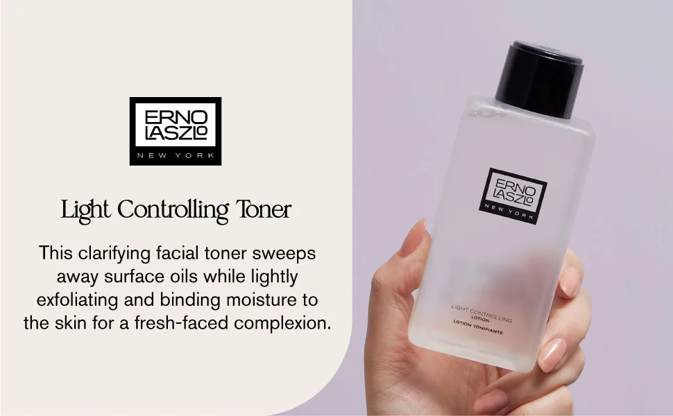 Erno Laszlo Light Controlling Toner | Exfoliating  Moisturizing & Mattifying | Cosmetic Grade Astringent Reduces Shine | 6.8 Fl Oz - Light Controlling Toner