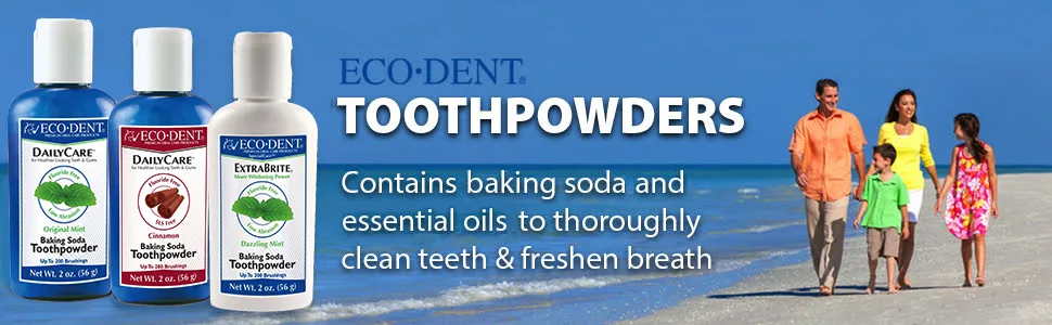 Eco-Dent Baking Soda Toothpowder...Cinnamon  2oz - Baking Soda and Essential Oils Toothpowder