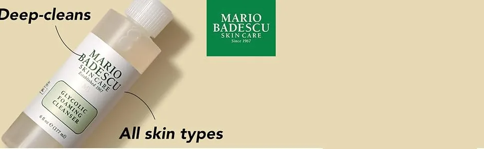 Mario Badescu Glycolic Foaming Cleanser for All Skin Types Glycolic Foaming Cleanser 6 Fl Oz - cleans