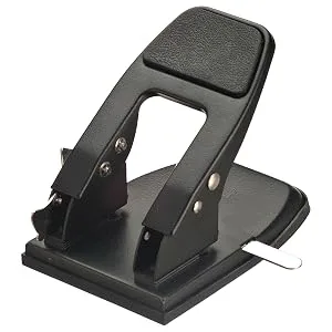 Officemate Heavy Duty 2-Hole Punch  Padded Handle  Black  50-Sheet Capacity (90082)  Model Number: OIC90082 - product information 2