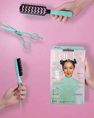 Cricket Friction Free Pick Comb for Detangling  Conditioning  Lifting  Fluffing  Curly  Thick  Medium  Long  All Hair Types  Wide Tooth Comb - Stylist Kit