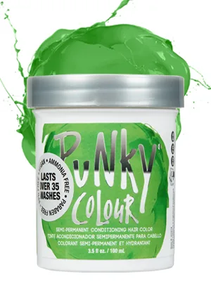 Punky Spring Green Semi Permanent Conditioning Hair Color  Non-Damaging Hair Dye  Vegan  PPD and Paraben Free  Transforms to Vibrant Hair Color  Easy To Use and Apply Hair Tint  lasts up to 35 washes  3.5oz Spring Green ... - Punky Colour Semi-Permanent Conditioning Hair Color - Spring Green, 3.5oz