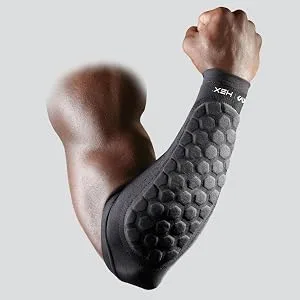 McDavid Hex Padded Forearm Compression Sleeve for Football & Contact Sports  Moisture Wicking to Keep You Dry & Cool  Includes 2 Sleeves Medium Black - product information 3