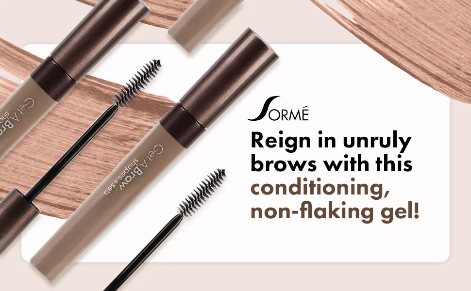Sorme Cosmetics Get A Brow Shaping  Natural  Non-Flaking Gel Dark Brown - Banner1