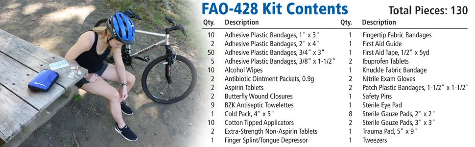 First Aid Only FAO-428 All-Purpose Emergency First Aid Kit for Home  Work  and Travel  131 Pieces - kit contents