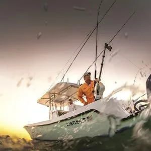 Cannon 12 S.S. Gimbal Mount - man on a boat