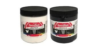 Speedball Fabric Screen Printing Ink  8-Ounce  White - screen printing inks, fabric ink, speedball