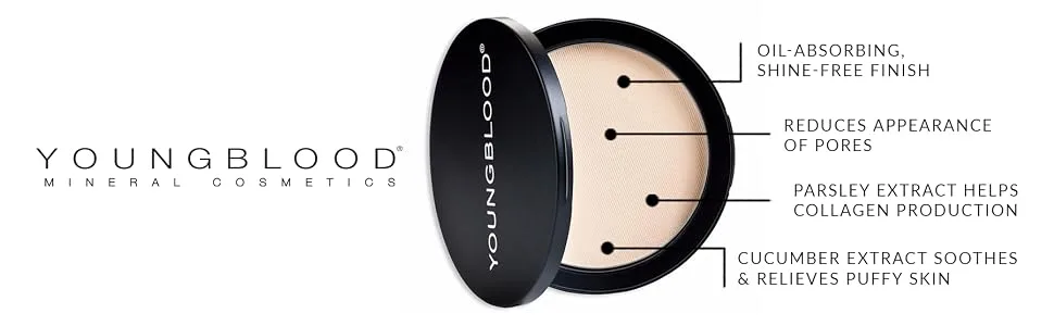 Youngblood Pressed Mineral Rice Setting Powder  Light | Rice Pressed Face Powder Setting Translucent Blurring Finishing Long Lasting Baking Primer Matte | Vegan  Cruelty Free - rice pressed face powder setting foundation spray translucent oily skin makeup blurring finishing