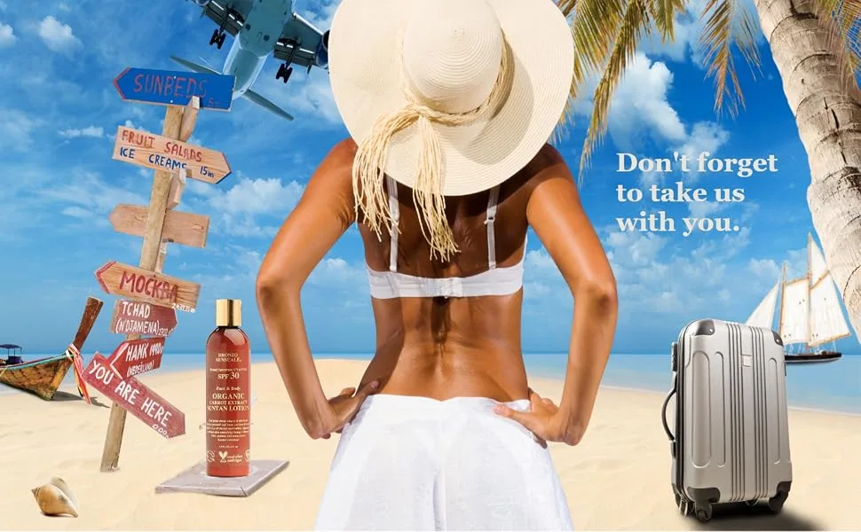 Bronzo Sensuale SPF 30 Sunscreen Protective Golden Tanning Organic Carrot Lotion 8.5 Ounces. - Tanning, spf 30, carrot, lotion