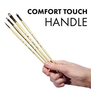 Princeton Series 6600 Synthetic Mongoose Oil & Acrylic Brushes 12 fan - Handle