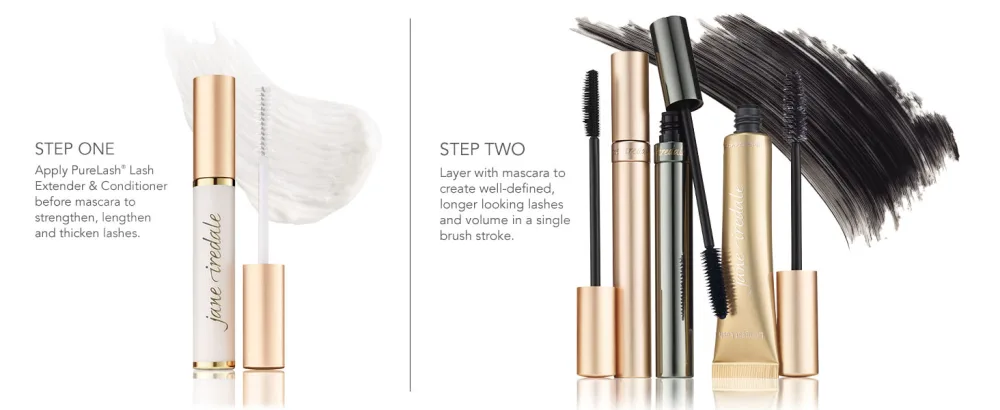 jane iredale PureLash Lash Extender and Conditioner or PureLash Lash Extender and Conditioner & Longest Lash Thickening and Lengthening Mascara Set - mascara lash conditioner purelash lash extender and conditioner eyelash makeup natural vegan
