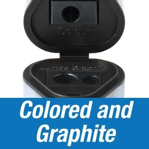 Faber-Castell Grip Trio Pencil Sharpener - Grey  3-in-1 Artist Pencil Sharpener  Manual Handheld Sharpener for Colored Pencil  Jumbo and Graphite Pencils - Pencil Sharpener, Kids Sharpener, drawing, colored pencils, sketching, graphite pencils