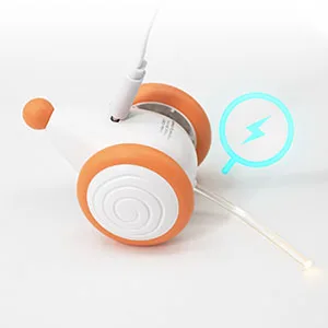 Cheerble Interactive Cat Toys for Indoor Cats Automatic Cat Toy with LED Lights  Wicked Mouse Toy USB Rechargeable Auto On & Off - Yellow - Wicked Mouse