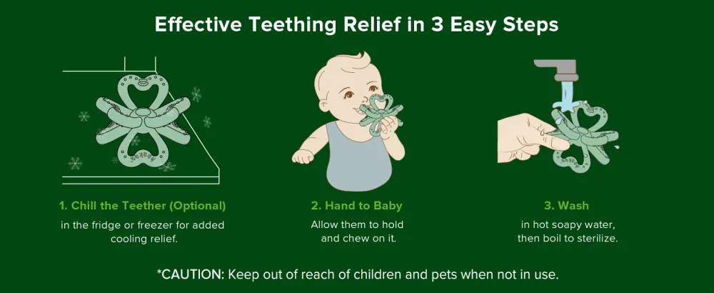 Haakaa Silicone Clover Teether Silicone Teething Toys for Babies Soft & Easy Hold Chew Toy for Infant BPA Free - Copper - product information 6