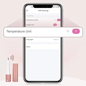 Femometer Smart Basal Body Thermometer BBT Thermometer with Backlight LED Screen - Fertility & Period Tracker with Femometer APP Lipstick Shape - Purple - product information 4