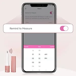 Femometer Smart Basal Body Thermometer BBT Thermometer with Backlight LED Screen - Fertility & Period Tracker with Femometer APP Lipstick Shape - Purple - product information 5