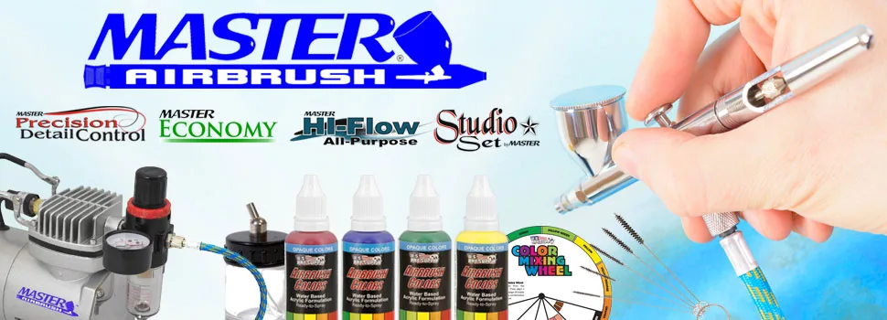 Master Airbrush Multi-purpose Gravity Feed Dual-action Airbrush Kit with 6 Foot Hose and a Powerful 1/5hp Single Piston Quiet Air Compressor Standard - product information 1