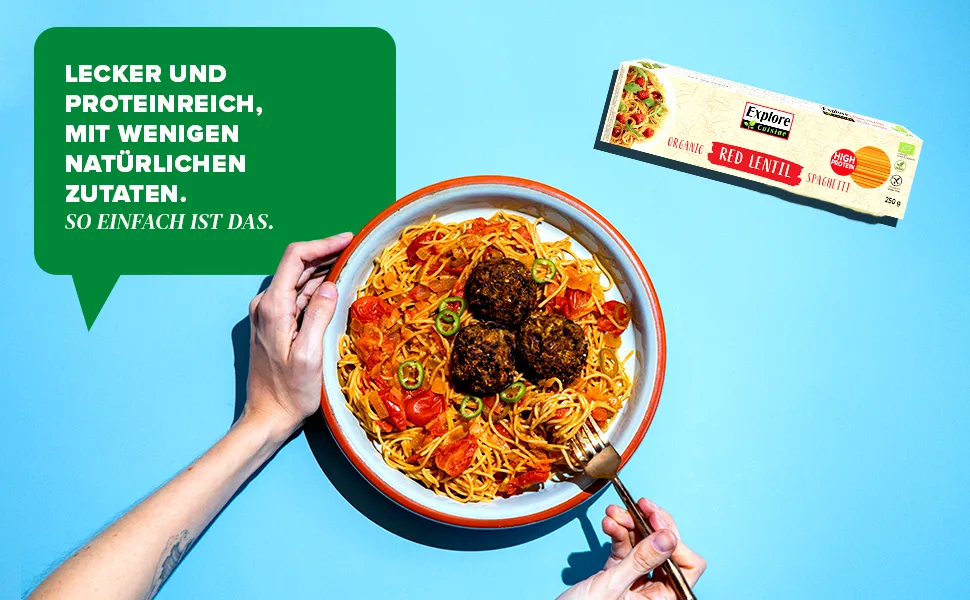 EXPLORE CUISINE Explore Cuisine - Red lentil spaghetti organic vegan gluten free 250g - Lentilles rouges spaghetti