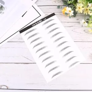  VINTORKY 2 Pairs Simulation Eyebrow Stick On Eyebrow Stencil Beauty Eyebrow Stickers Hair-Eyebrow False Eyebrow Sticker 3D Waterproof - product information 2