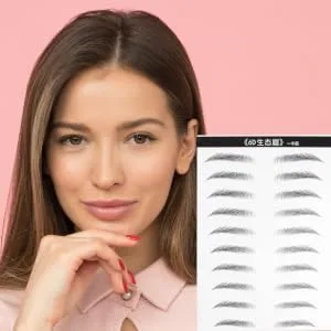  VINTORKY 2 Pairs Simulation Eyebrow Stick On Eyebrow Stencil Beauty Eyebrow Stickers Hair-Eyebrow False Eyebrow Sticker 3D Waterproof - product information 4