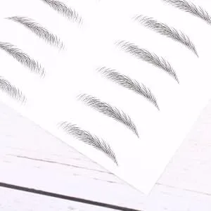  VINTORKY 2 Pairs Simulation Eyebrow Stick On Eyebrow Stencil Beauty Eyebrow Stickers Hair-Eyebrow False Eyebrow Sticker 3D Waterproof - product information 5