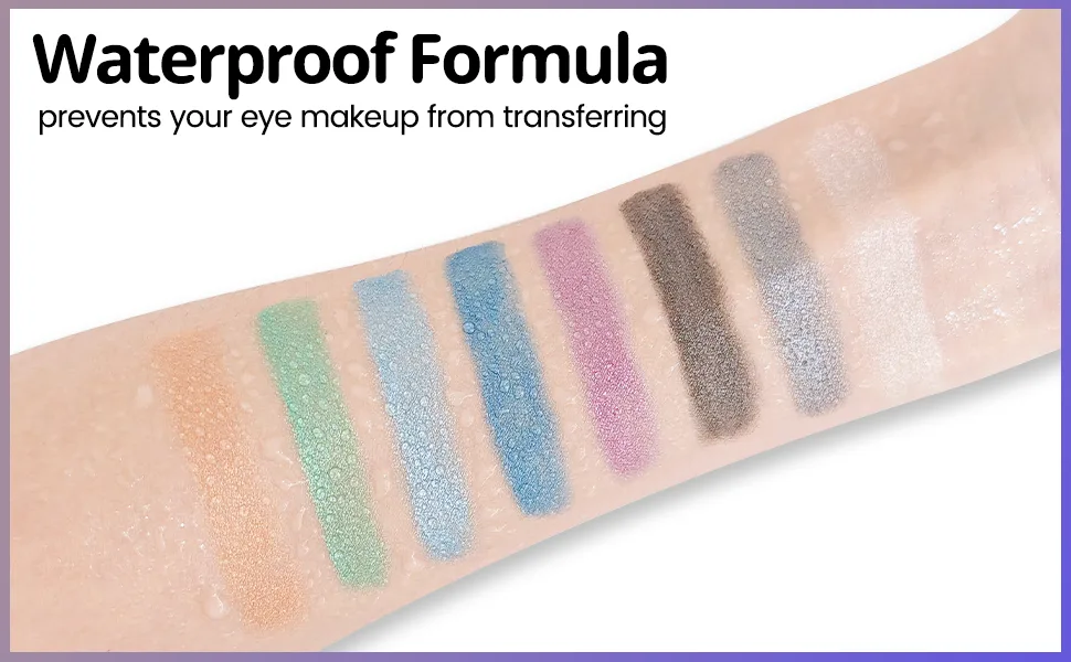  Erinde Erinde Glittery Blue Eyeshadow Pencil Waterproof and Long-Lasting Pearlescent Cream Pencil High Metallic Pigment - Eyeshadow Stick