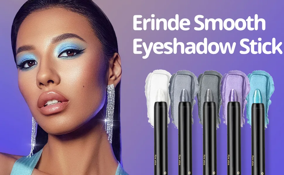  Erinde Erinde Green Glitter Eyeshadow Pencil Waterproof Long Lasting Pearly Cream Pencil High Shiny Metallic Eye Pigment - Eyeshadow Stick