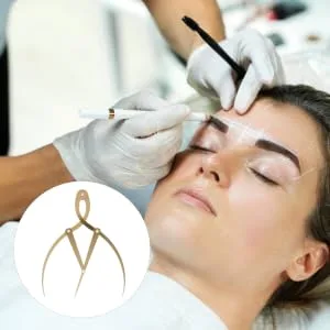  CIMAXIC 1Pc Eyebrow Positioning Ruler Measuring Eyebrow For Microblading Eyebrow Vernier Caliper Eyebrow Measuring Ruler Alloy Eyebrow Shape Device - product information 6
