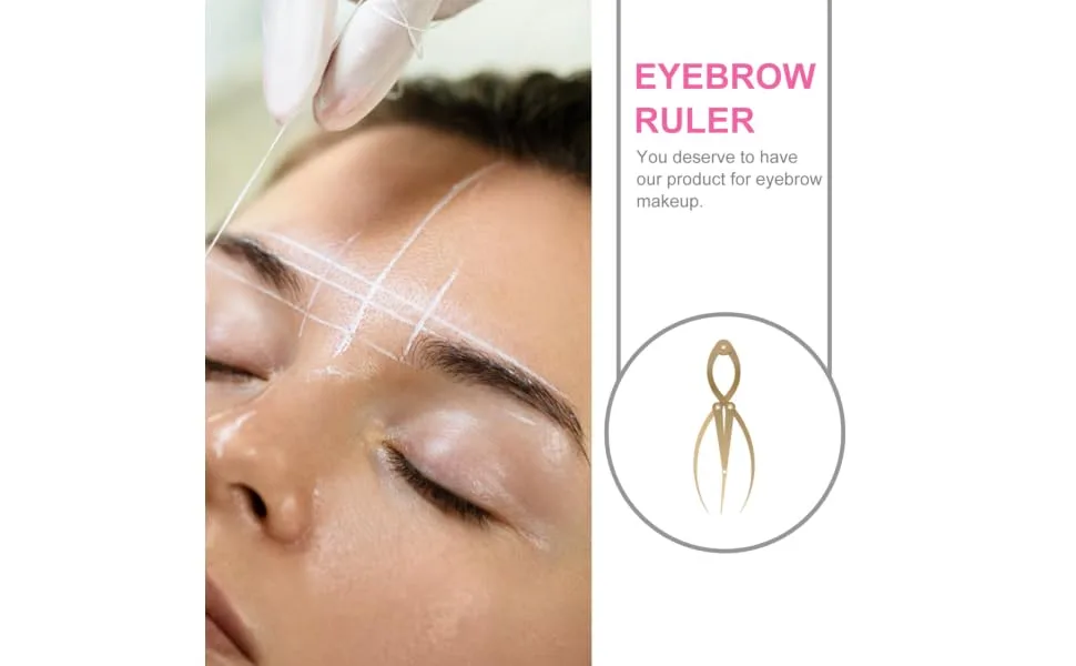  CIMAXIC 1Pc Eyebrow Positioning Ruler Measuring Eyebrow For Microblading Eyebrow Vernier Caliper Eyebrow Measuring Ruler Alloy Eyebrow Shape Device - product information 7