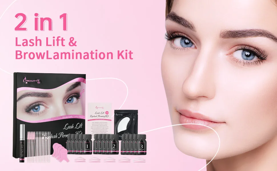  Beauty7 Beauty7 5-Piece Eyelash Extension Lifting Kit - Lifting Gel - Eyebrow Kit - Kit de lifting de cils